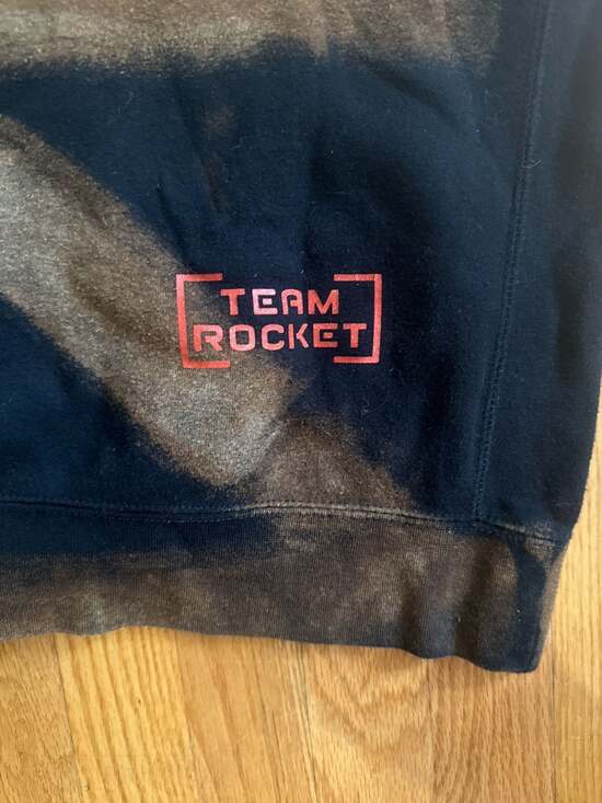 Pokémon Center Team Rocket Custom Bleach Wash Pullover Hoodie - Picture 4 of 5